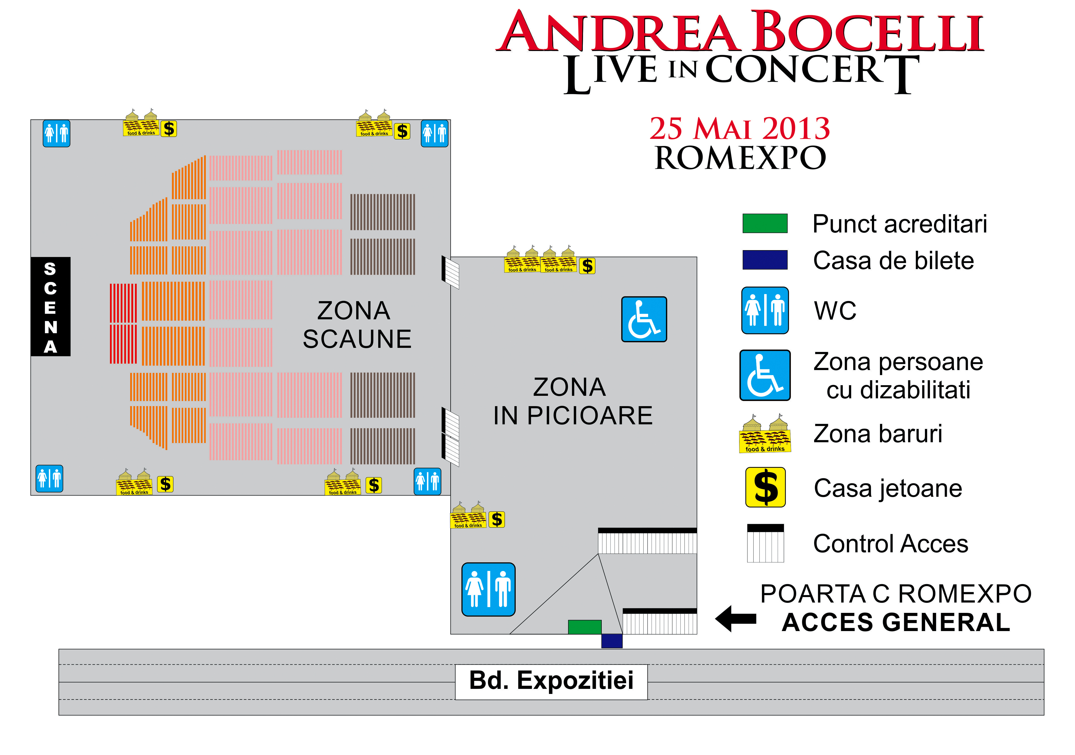 Harta acces concert BOCELLI