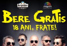 Bere Gratis, concert aniversar “18 ani, frate!”, 27 octombrie, Sala Palatului