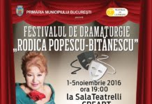 Festivalul de Dramaturgie Rodica Popescu-Bitanescu 1-5 noiembrie, Creart – Sala Teatrelli