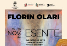 Pictorul Florin Olari vernisează expoziţia“Esenţe” pe 15 noiembrie la Turnul Croitorilor din Cluj-Napoca