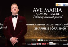 Concert AVE MARIA – ARMONII SACRE cu tenorul ŞTEFAN von KORCH, pe 29 Aprilie, la sala I. C. Brătianu a CentruluiCultural Ioan I. Dalles