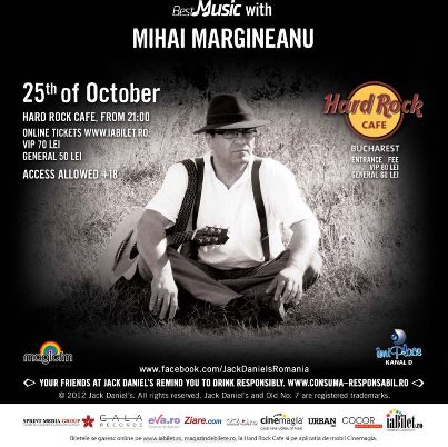 Concert Mihai Margineanu in Hard Rock Cafe