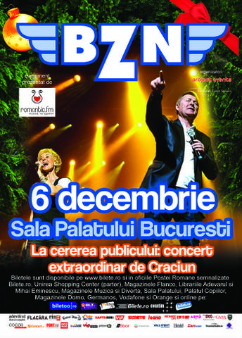 Biletele pentru concertul BZN de Craciun se vand „ca painea calda”