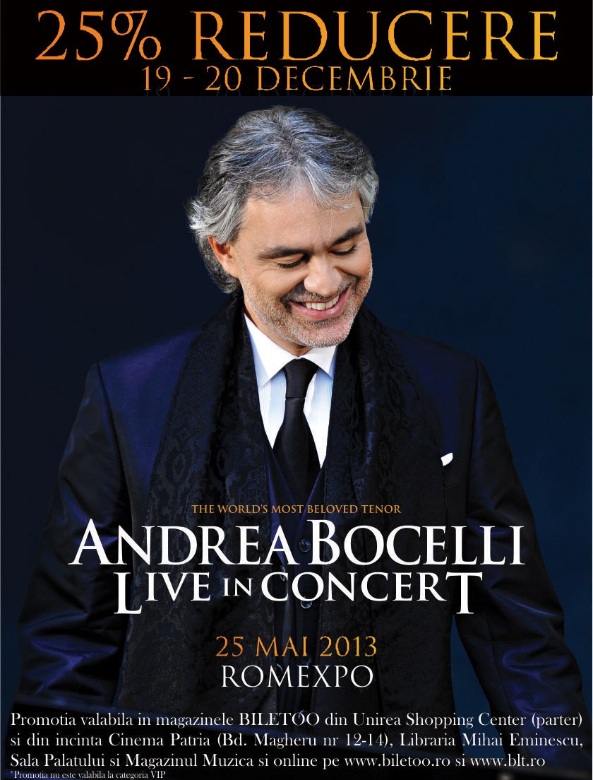 Afis reducere Bocelli
