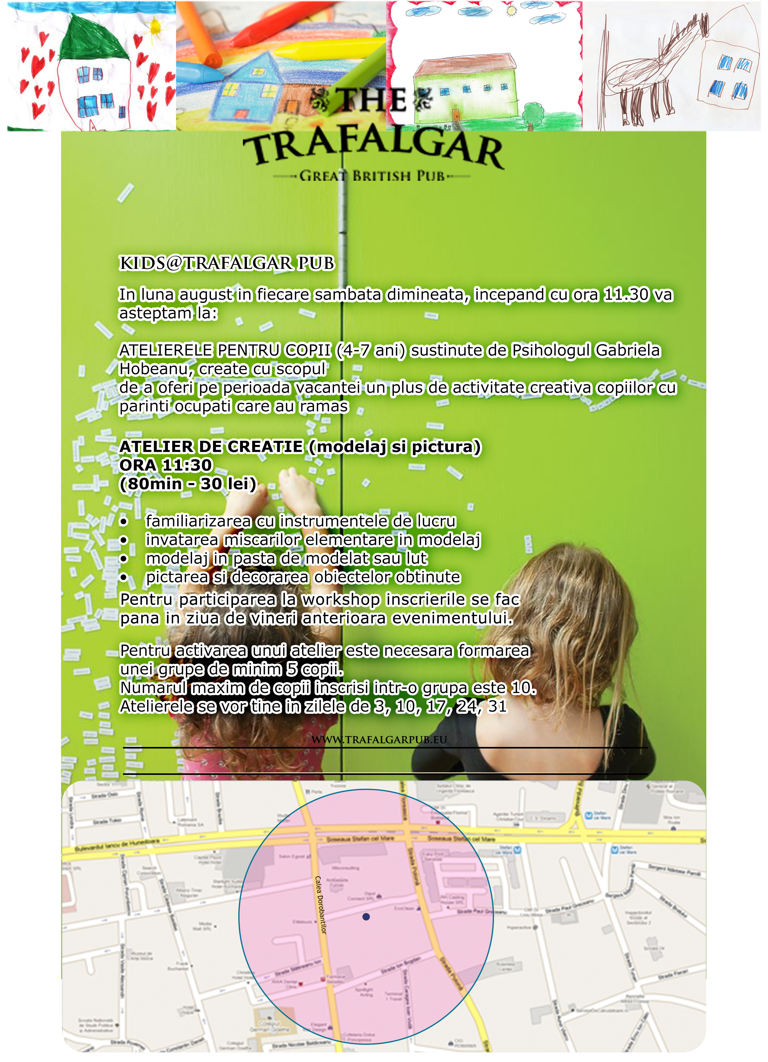 Atelier creativ de modelaj și pictură pentru copii la Trafalgar Pub ateliere-creative-pentru-copii