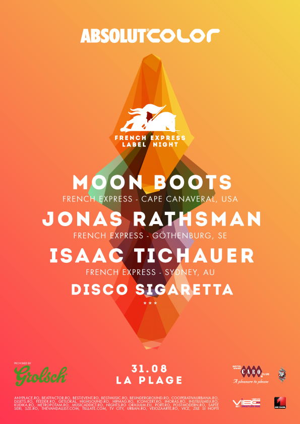 FRENCH EXPRESS LABEL NIGHT by Absolut Color Biletele vor fi 25 lei.