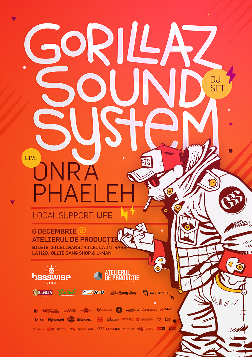 GORILLAZ SOUND SYSTEM (DJ Set), ONRA (live), PHAELEH, Ufe la Atelierul de Productie