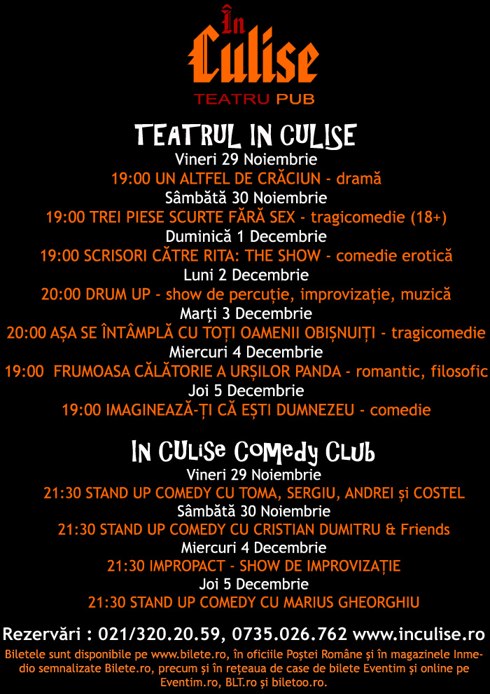 DRUM UP – show de percuţie şi improvizaţie la Teatrul In Culise