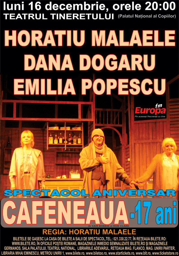 CAFENEAUA – reprezentatie aniversara pe 16 decembrie: de 17 ani in luminile rampei si in inima publicului