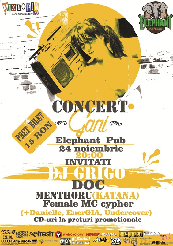Rap feminin cu Gani, in Elephant Pub & Music