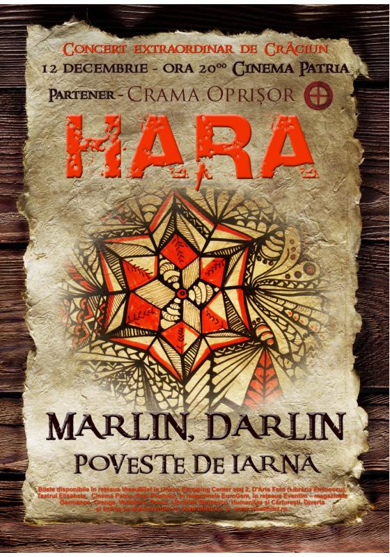 Trupa HARA în Concert Extraordinar de Crăciun, la Cinema Patria