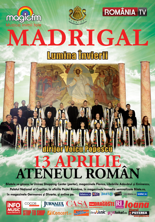 Corul MADRIGAL aduce „Lumina Invierii” pe 13 aprilie la Ateneul Roman