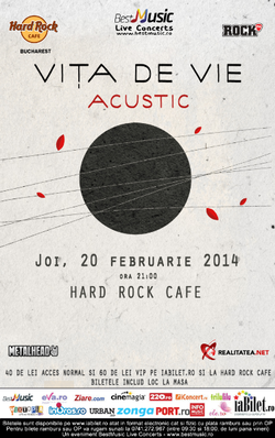 Vita de vie vine cu un concert Acustic la Hard Rock Cafe