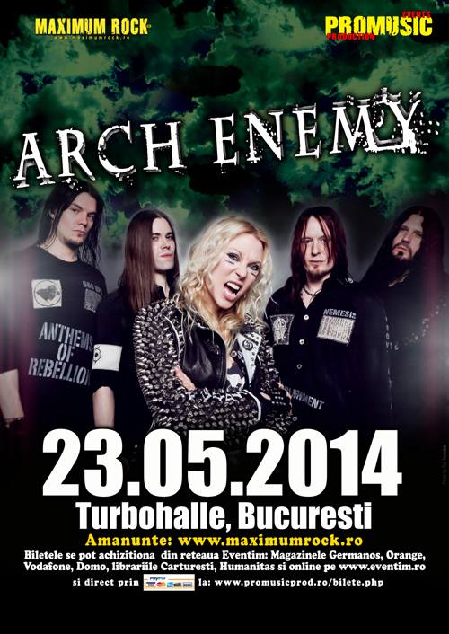 Update: Detalii despre concertul Arch Enemy in Bucuresti