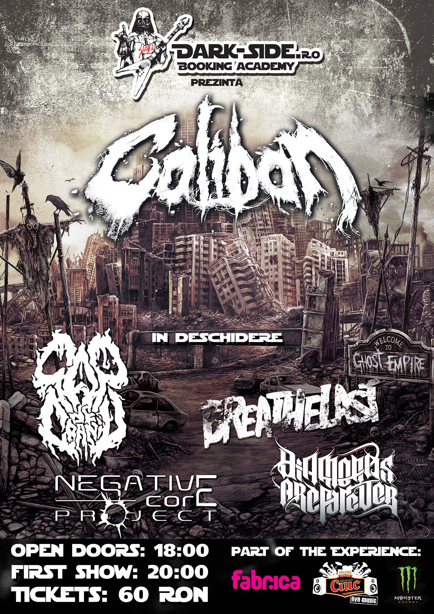 Concert Caliban, Cap de Craniu, Negative Core Project, Breathelast si Diamonds Are Forever