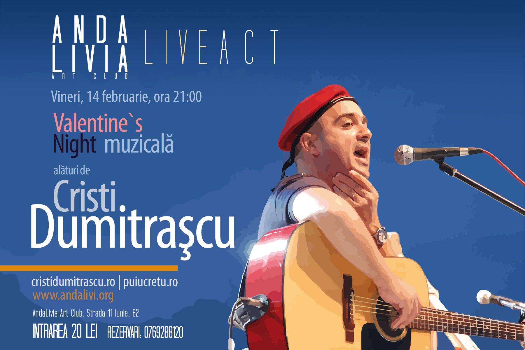 Valentine`s Night muzicală alături de Cristi Dumitraşcu Valentine`s -Night- muzicală -alături -de- Cristi- Dumitraşcu