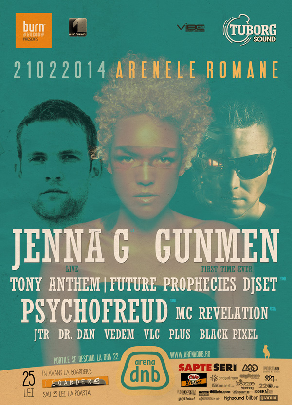 Arena dnb: Jenna G, Psychofreud, Tony Anthem, Gunmen si MC Revelation arena-dnb-arenele-romane