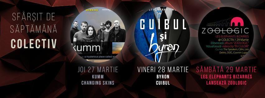 KUMM, CHANGING SKINS, BYRON, CUIBUL (Republica Moldova), LES ELEPHANTS BIZARRES saptamana asta, in Colectiv concerte-club-colectiv-martie-2014