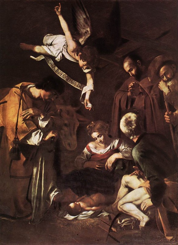 Michelangelo_Merisi_da_Caravaggio_-_Nativity_with_St_Francis_and_St_Lawrence_-_WGA04193