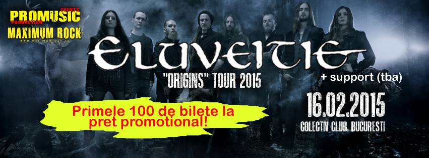 Ultimele bilete la pret promotional pentru concertul ELUVEITIE de la Bucuresti!