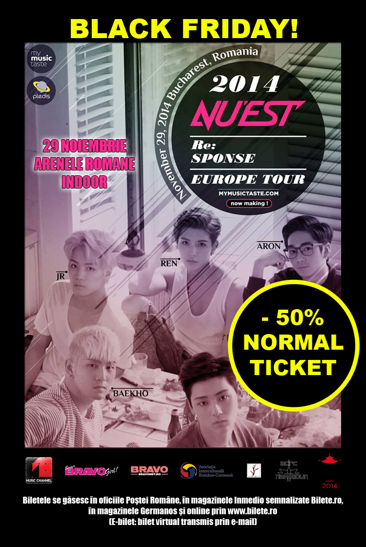 BLACK FRIDAY pentru fanii K- Pop! 50% reducere pentru Normal Ticket la concertul Nu’Est