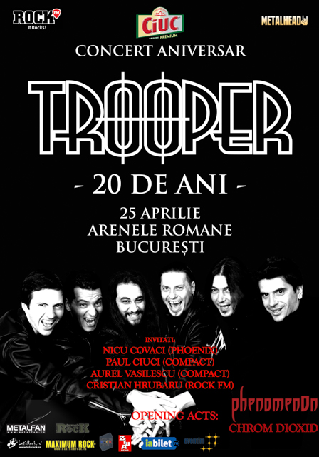 Compact, Phoenix si Cristian Hrubaru vin la aniversarea Trooper