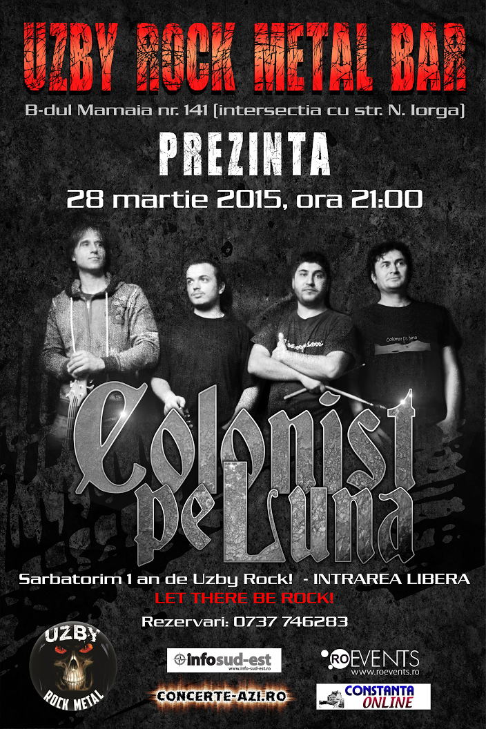 “Colonist pe Luna” va concerta pe 28.03.2015 in Uzby Rock Metal Bar din Constanta