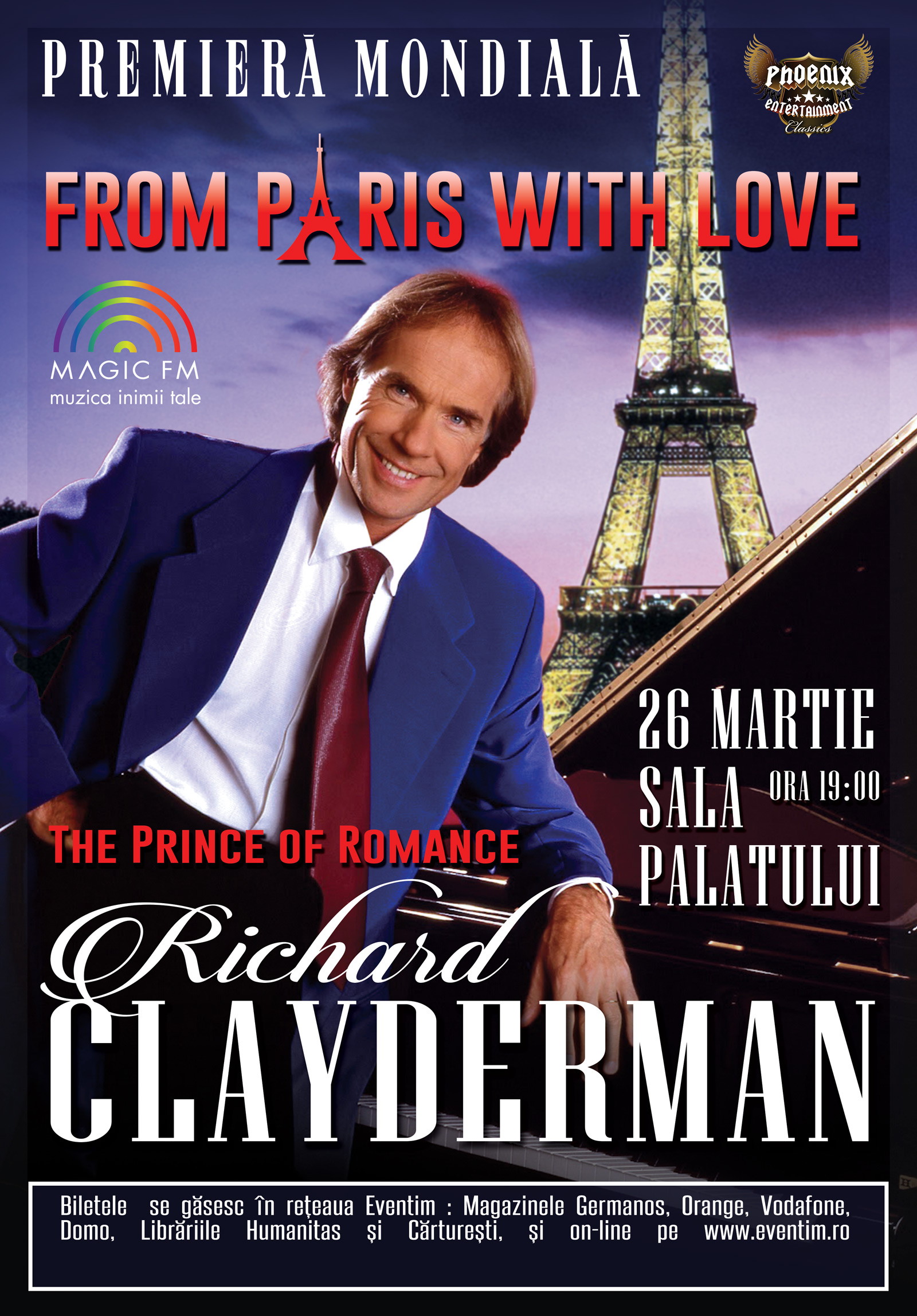 Richard Clayderman revine la Bucureşti cu spectacolul “From Paris with Love“