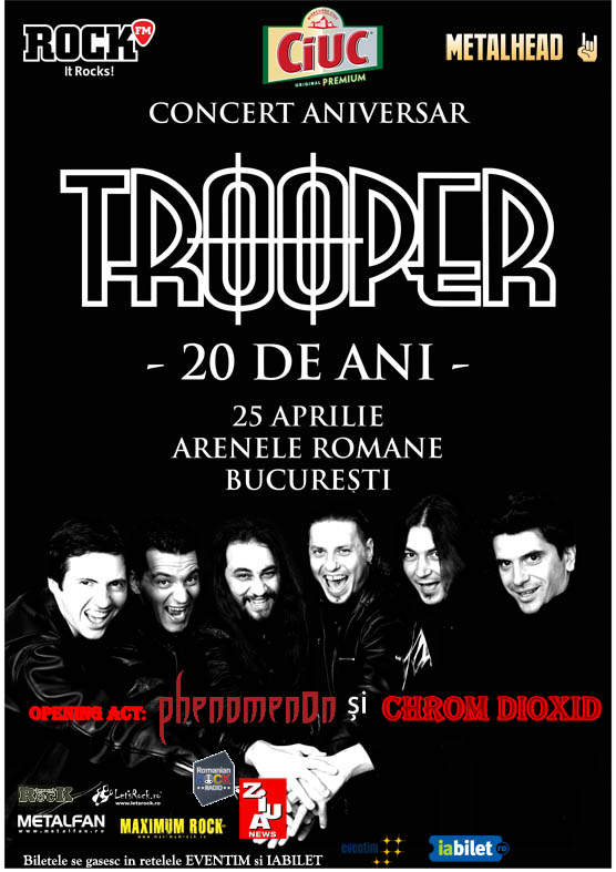 Phenomenon si Chrom Dioxid vor deschide evenimentul aniversar Trooper 20 de ani