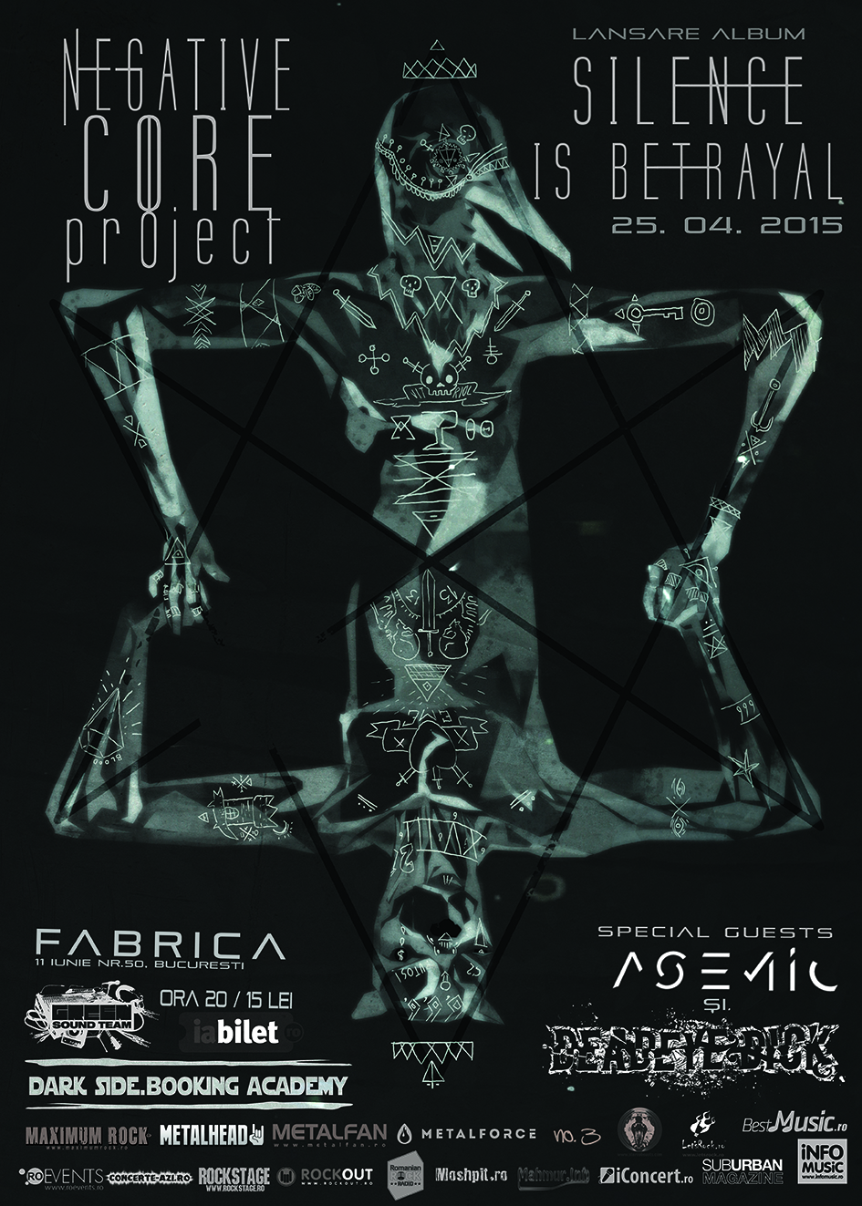 Lansare album “Silence is Betrayal” – Negative Core Project @ fabrica, pe 25 aprilie