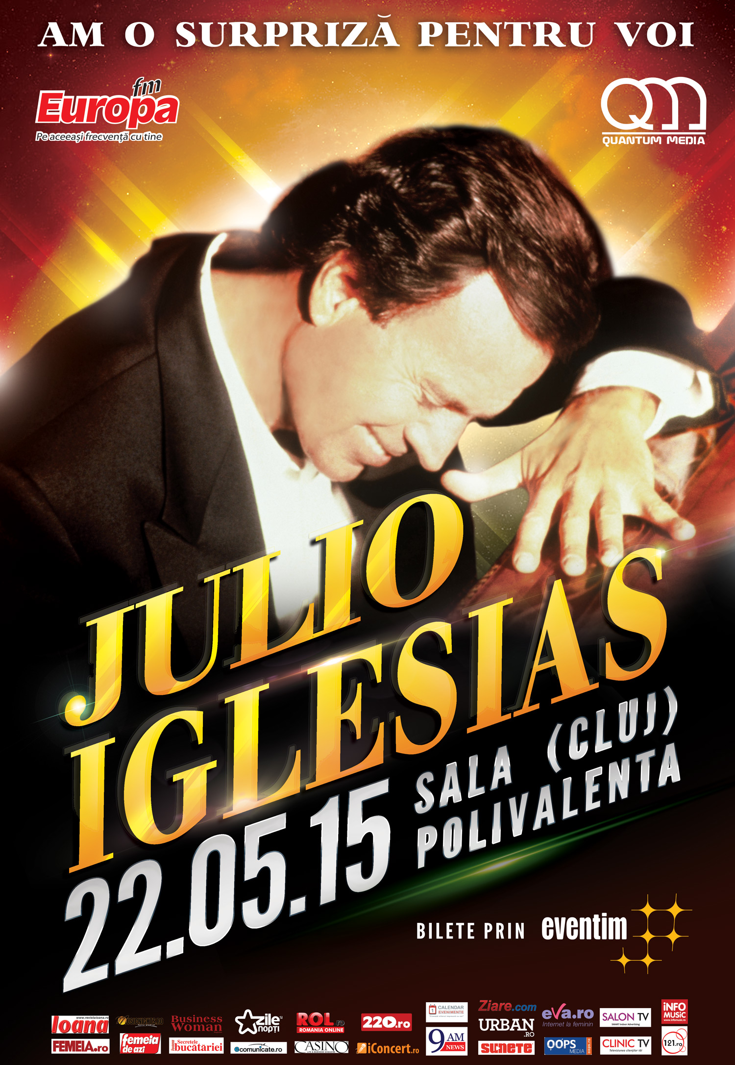 Surpriza concertistica de proportii! JULIO IGLESIAS revine la Cluj cu un concert grandios