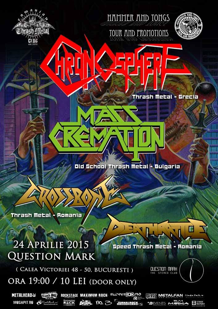 Programul concertului Chronoshpere, Deathrattle, Crossbone & Mass Cremation