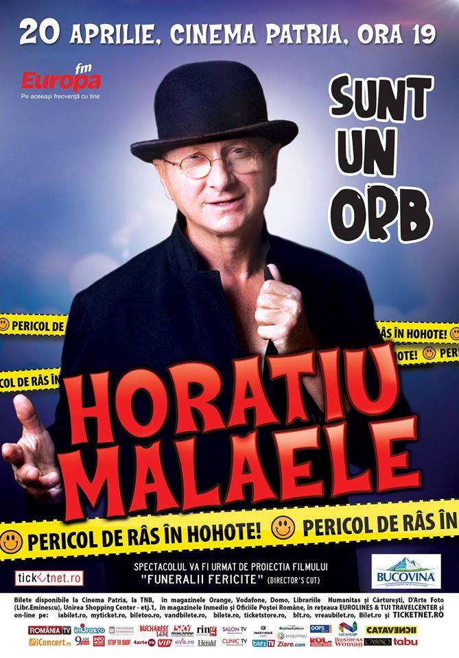 „Sunt un orb“ – spectacolul cel mai iubit de public revine pe 20 aprilie la Cinema Patria!