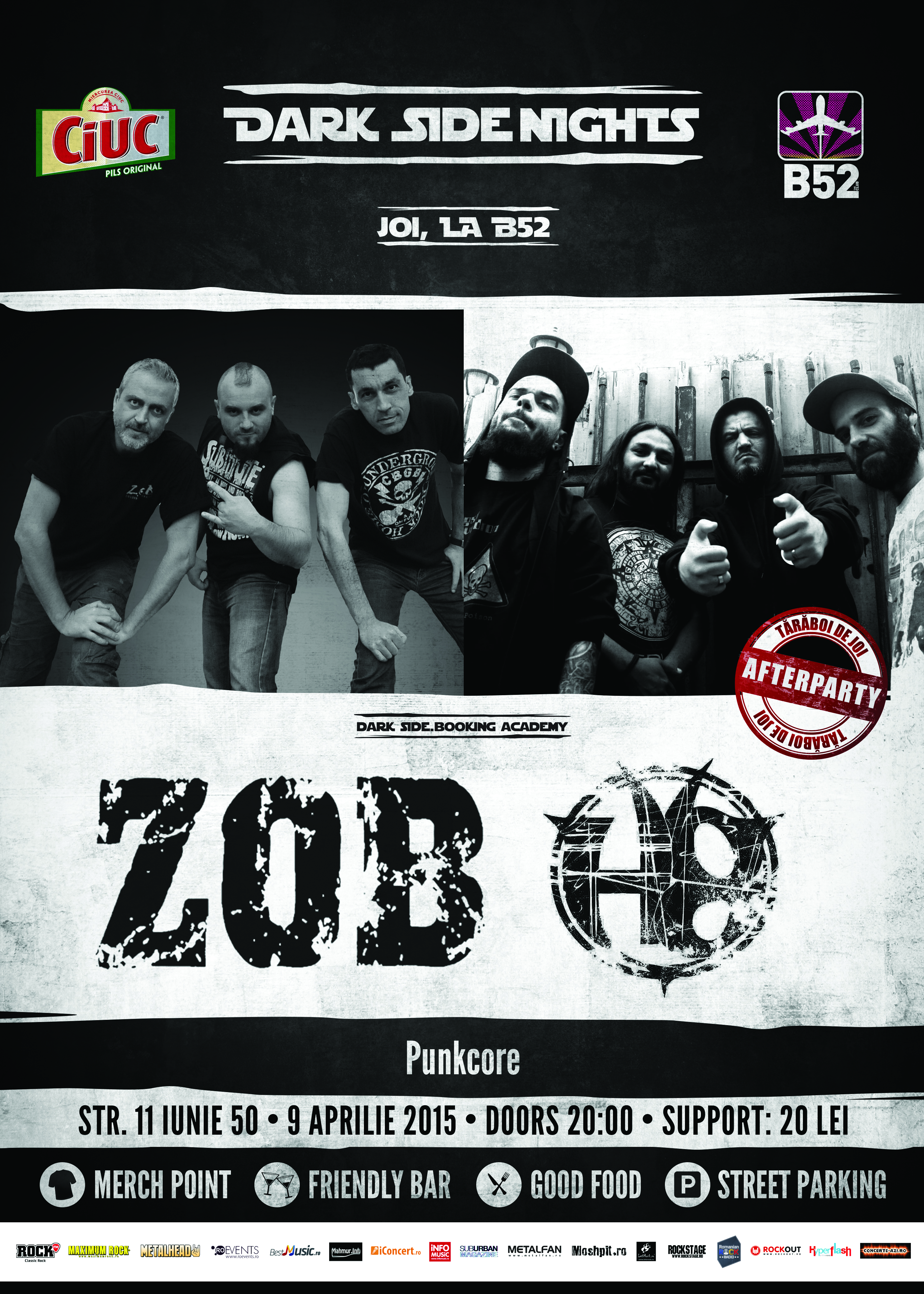 ZOB si H8 | Dark Side Nights @ B52 – 9 aprilie