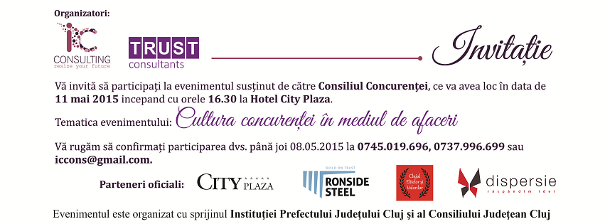 Consiliul Concurenței se întruneşte la Cluj pentru dezbaterea: “Cultura concurenței în mediul de afaceri!”