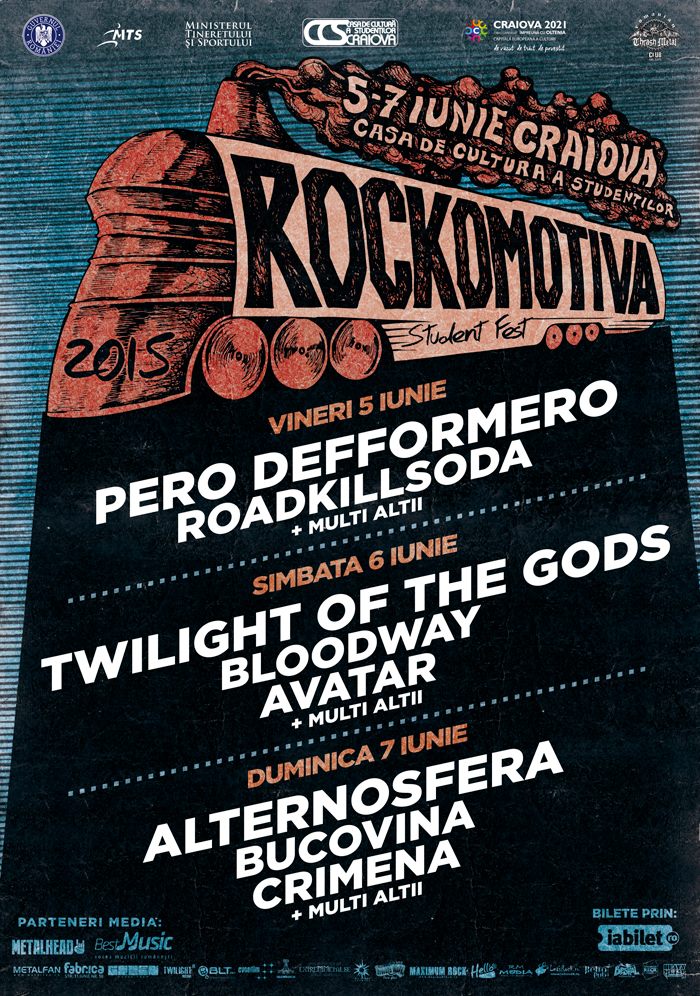 ROCKOMOTIVA 2015 se face la Craiova. Primele capete de linie: Twilight of the Gods, Alternosfera si Pero Defformero.