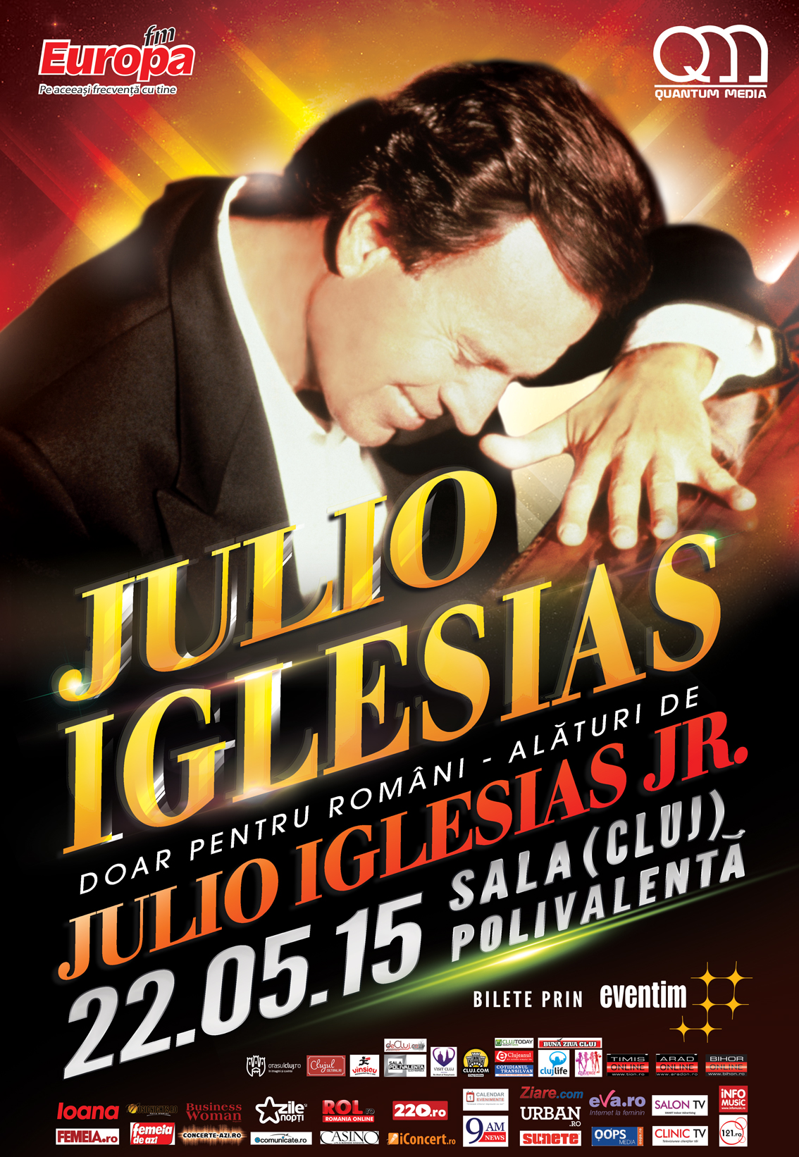 Patru categorii de bilete epuizate pentru concertul JULIO IGLESIAS din Cluj-Napoca!