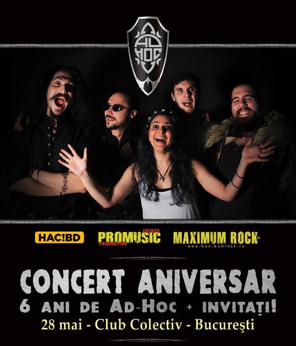 Programul concertului aniversar Ad Hoc din Club Colectiv, Bucuresti