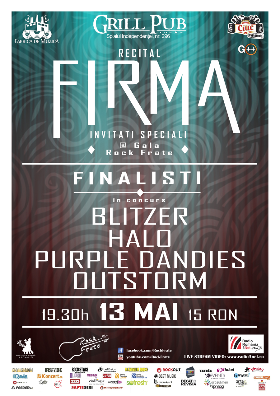 13 mai – (concert) FIRMA – Invitata speciala la Gala ROCK FRATE!