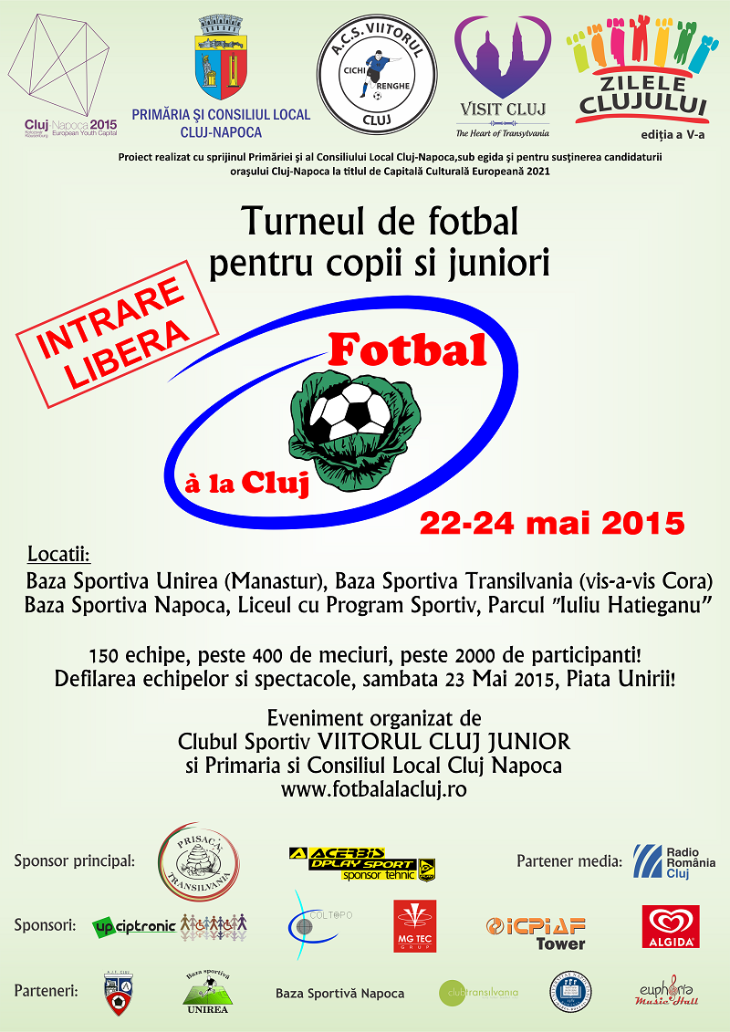 « Fotbal à la Cluj » ediţia II-a. 140 echipe din România şi din Republica Moldova au confirmat prezenţa la eveniment.