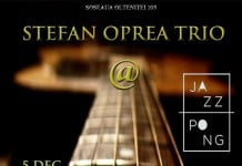 Concert Stefan Oprea Trio, pe 5 decembrie, in club Jazz Pong