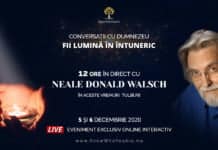 CONFERINTA ONLINE (LIVE) ALATURI DE NEALE DONALD WALSCH, PE 5-6 DEC. Autorul volumelor “Conversatii cu Dumnezeu” te invita sa fii “lumina din întuneric”!