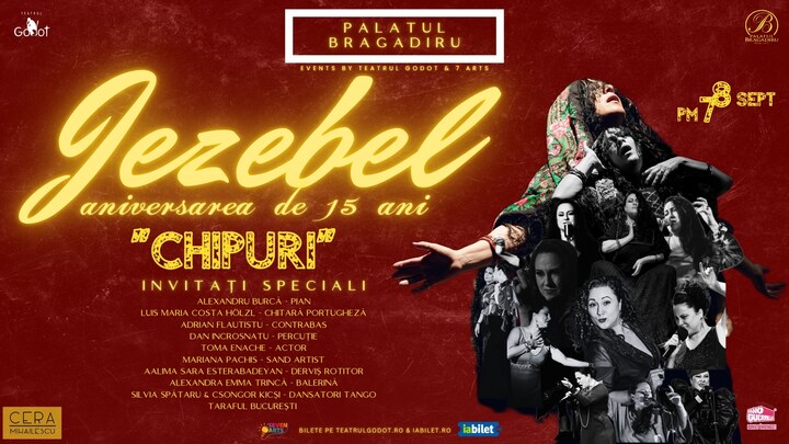 JEZEBEL – aniversare de 15 ani – Concert „CHIPURI” la Teatrul Godot pe 8 Septembrie