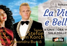 „La Vita é bella” pe 4 iunie Sala Dalles – concert de muzică italiană cu tenorul Ştefan von Korch şi soprana Oana Maria Şerban